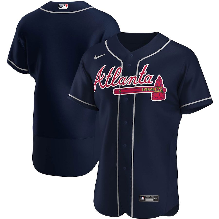 Mens Atlanta Braves Nike Navy Alternate Authentic Team MLB Jerseys->baltimore orioles->MLB Jersey